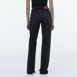 NWT ZARA FULL LENGTH HIGH RISE TRF SLIM FIT SLIT JEANS